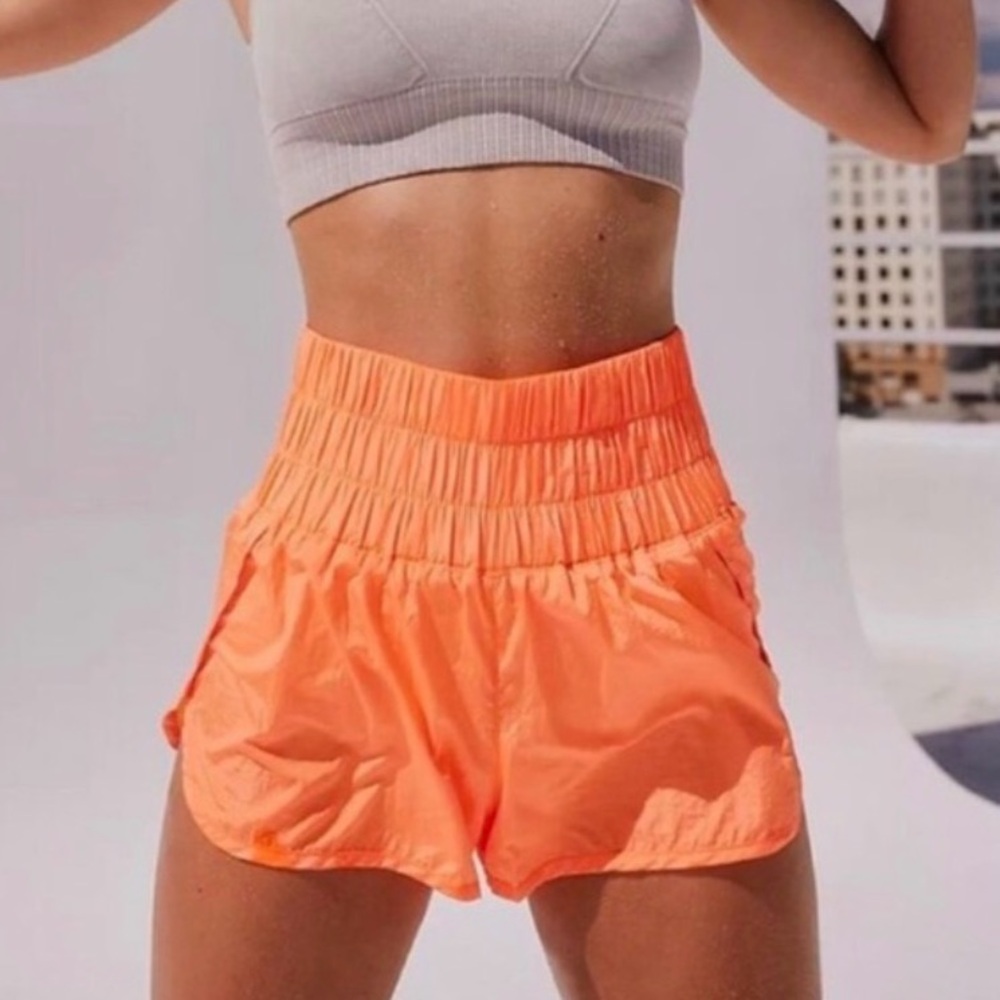 Neon Orange Way Home Athletic Shorts by Free People Movement